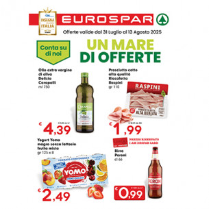 volantino VOLANTINO  EUROSPAR 31 LUGLIO - 13 AGOSTO dal 31/07/2025 al 13/08/2025